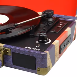 New Majestic TT-43 BT/USB/SD/AX Tourne-disque entraîné par courroie Bleu, Rouge, Blanc - Vue supplémentaire 6