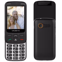 New Majestic 300087_BK, Glissière, SIM unique, 7,11 cm (2.8"), 1,3 MP, 1000 mAh, Noir, Argent