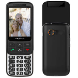 New Majestic 300087_BK téléphone portable Noir, Argent Téléphone pour seniors