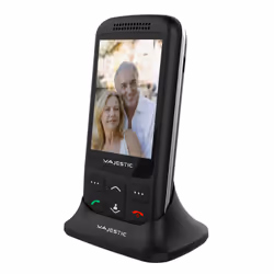 New Majestic 300087_BK téléphone portable Noir, Argent Téléphone pour seniors