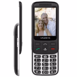 New Majestic 300087_BK téléphone portable Noir, Argent Téléphone pour seniors