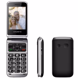 New Majestic TLF-SILENO 82 FLIP, Clapet, SIM unique, 7,11 cm (2.8"), 1,3 MP, 1000 mAh, Noir