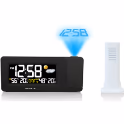 New Majestic WT-249, Réveil numérique, Noir, 12/24h, F, °C, Temps, AC/Batterie