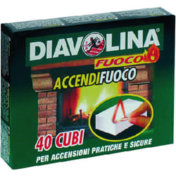 Diavolina - Cubes d'allumage pour cheminées et barbecues 40 pièces
