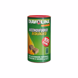 Diavolina allume-cigare e'cologique 100 cubes allume-feu pour barbecues et chemine'es