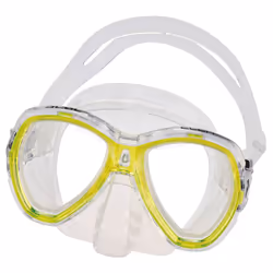 SEAC Elba, Enfant, Demi-masque, Plongée avec tuba, Verre trempé, Polycarbonate, Silicone, Transparent, Jaune