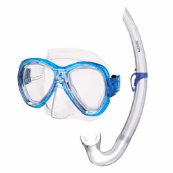 SEAC Ischia, Adulte, Demi-masque, Plongée avec tuba, Verre trempé, Polycarbonate, Silicone, Bleu, Transparent