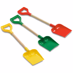 Avec cette pelle aux couleurs gaies avec manche en bois, tu peux aider dans le jardin ! Pelle dans le sol et aide tes parents ...