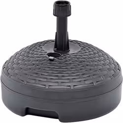 Base de parasol en rotin anthracite 30 litres -Pour tubes de 23 à 48 mm -Remplissable jusqu'à 30 litres -Dimensions : 58 x 58 ...