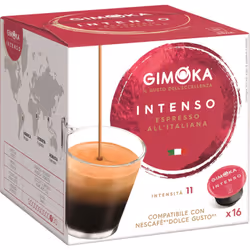 Gimoka Intenso, Capsule de café, Espresso, Dolce Gusto, 16 tasses, Multicolore, 112 g