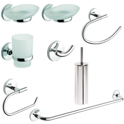 Metaform - Ensemble d'accessoires de salle de bain porte-serviettes en acier lot de 8 pc prod. One Cromo