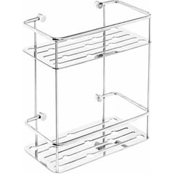 Tagère salle de bain porte-objet rectangualire 2 étage en acier mod. Thin Line