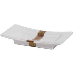 Metaform - Porte-savonsavon à poser blanc et bronze en céramique mod. Maya