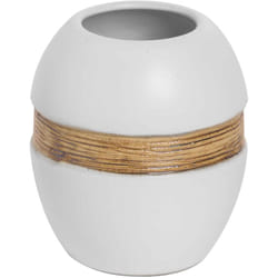 Metaform - Porte-savonbrosse à dents à poser blanc et bronze en céramique mod. Maya