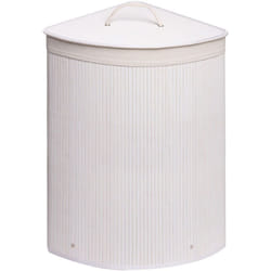 Metaform - Panier à linge angulaire blanc en bambou et coton mod. balù