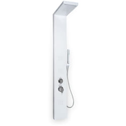 Colonne de douche hydromassante blanc mat en aluminium verni mod. manhattan white