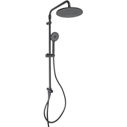 Ensamble de douche rond noir mat en acier verni mod. Hades