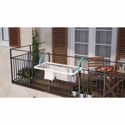 Colombo New Scal Balcony 10 Séchoir à linge à accrocher Turquoise, Blanc - Vue supplémentaire 2