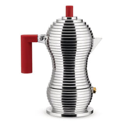 Alessi Pulcina Cafetière à moka 0,15 L Rouge, Acier inoxydable
