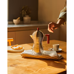 Alessi Pulcina Cafetière à moka 0,15 L Rouge, Acier inoxydable