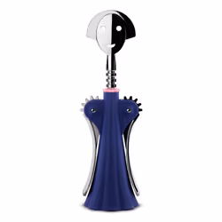 Alessi Anna G., Tire-bouchon à ailettes, Bleu, Acier inoxydable, 70 mm, 245 mm