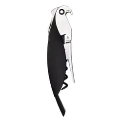 Alessi Parrot Tire-bouchon simple Noir, Acier inoxydable