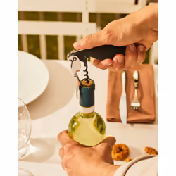 Alessi Parrot Tire-bouchon simple Noir, Acier inoxydable