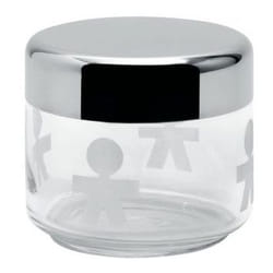 Alessi AKK35 pot Rond Verre Transparent, Blanc