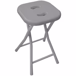 Sgabello da bagno Gedy in acciaio inox richiudibile colore Grigio