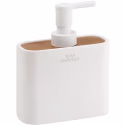 Dosasapone d' appoggio Gedy linea Ninfea in resina e legno Bianco Matt