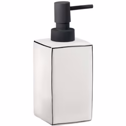 Distributeur de savon liquide Lucrezia dimensions : 70 x 175 x 70 mm matériau : céramique, couleur : blanc pompe en plastique ...