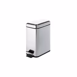 Papelera rectangular de la serie ARGENTA de Gedy. Con pedal cromado y forma rectangular. Capacidad: 5 L.