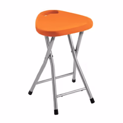 TABURETE Plegable para gran libertad en el baño, con patas metálicas y asiento en plástico de 5 posibles colores. Característ ...