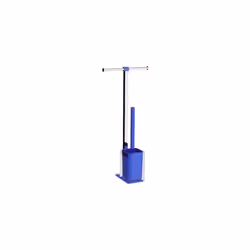 Columna con base plana al suelo. Compuesta por un portarrollos doble y escobillero en color azul. Medidas 25,7x16x58,8 cm Acc ...