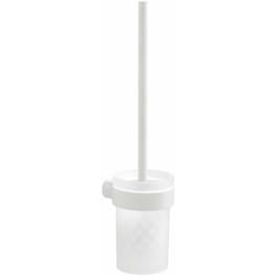 Gedy - Sapho Pirenei - Brosse de toilette avec support mural, blanc/verre satiné PI330302