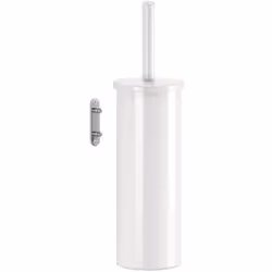 Escobillero De Pared Blanco de la serie FLIP fabricado por Gedy en Italia. Acabado color blanco. Fabricado en acero inoxidabl ...