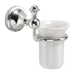 Gedy - Sapho Gedi Nevis - Porte-brosse à dents et porte-dentifrice, céramique/chrome NV1013