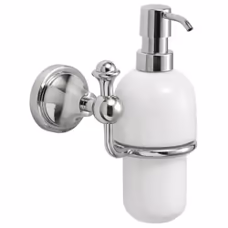 Distributeur de savon liquide couleur : chrome matériau du support alliage récipient en céramique blanche dimensions : 189 × ...