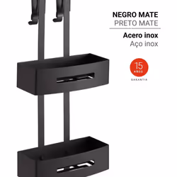 Esponjera negro mate de la colección NERVA de Gedy . Color: Negro Mate. Material: Acero inox. Tipo de instalación: Para colga ...