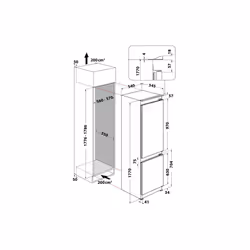 Whirlpool WHC18 T122 réfrigérateur-congélateur Intégré 250 L E Blanc - Vue supplémentaire 10