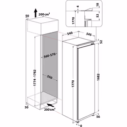 Whirlpool AFB 18402 Congélateur vertical Intégré 209 L E Blanc