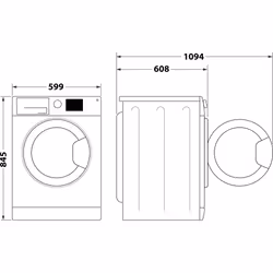 Whirlpool - Lave-linge hublot posable 8kg - Supreme Silence - W8X89ADSILENCEFR - Vue supplémentaire 8