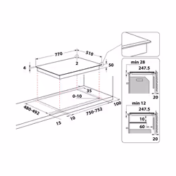 Whirlpool WL S3377 BF Noir Intégré 77 cm Plaque avec zone à induction 4 zone(s) - Vue supplémentaire 12