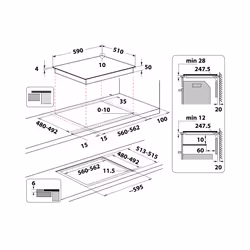 Whirlpool WS S3960 NE Noir Intégré 59 cm Plaque avec zone à induction 3 zone(s)