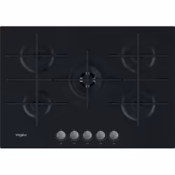 Whirlpool AKWL 728/NB, Noir, Intégré, 75 cm, Gaz, Verre, 5 zone(s)