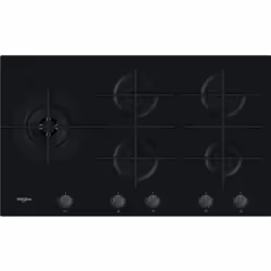 Whirlpool GOWL 928/NB, Noir, Intégré, 86 cm, Gaz, Verre, 5 zone(s)