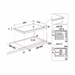Whirlpool WT 1090 BA Noir Intégré 90 cm Plaque avec zone à induction 5 zone(s) - Vue supplémentaire 10
