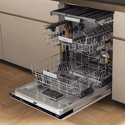 Whirlpool W7I HP42 L, Entièrement intégré, Taille maximum (60 cm), Noir, Boutons, 1,3 m, 1,55 m