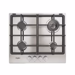 Whirlpool TGML 661 IX R, Acier inoxydable, Intégré, 58 cm, Gaz, Acier inoxydable, 4 zone(s)