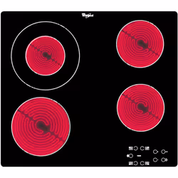 Whirlpool AKT 8130 NE, Noir, Rouge, Intégré, Céramique, Verre-céramique, 4 zone(s), 4 zone(s)